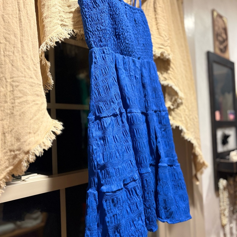 Blue woman’s dress